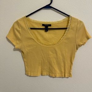Forever 21 Yellow Crop Top